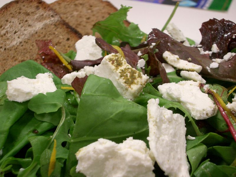 Goat cheese on salad