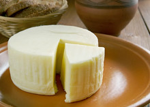 Basket cheese an Arabic style cheese kept in a plate
