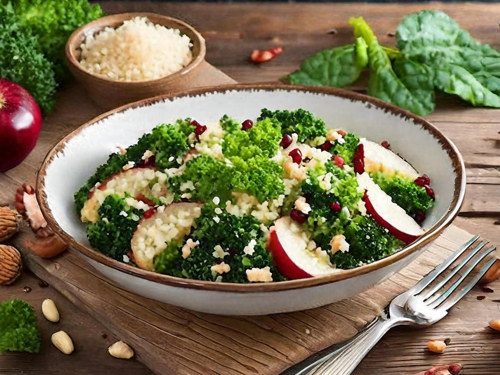 Kale, Apple and Nuts with Pecorino Salad