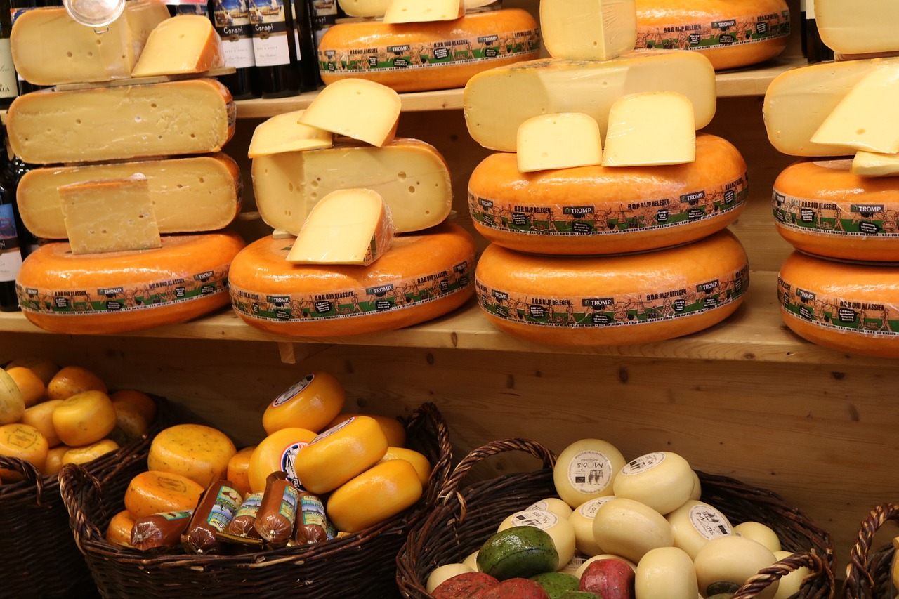 cheese on a display