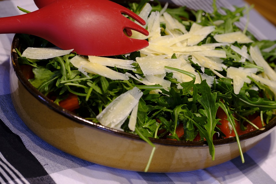 Parmesan cheese on a Salad