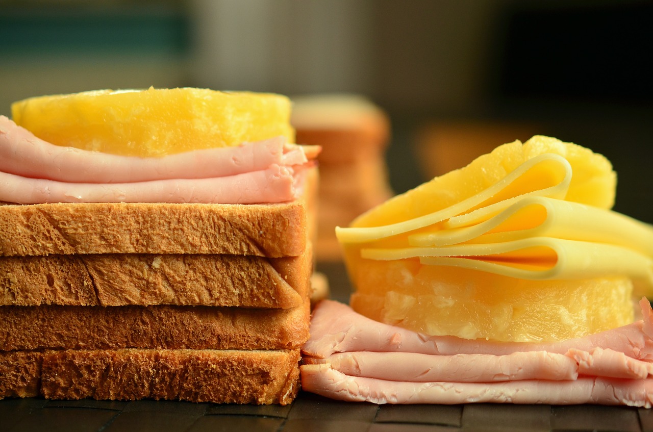 Toast and cheese slices