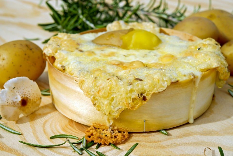 cheese with potato and mushrooms